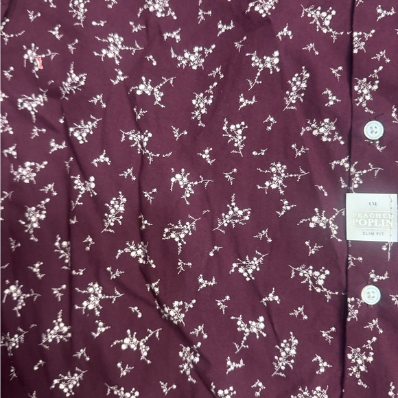 Men's Burgundy Floral Button-Down Shirt - Picture 4 of 7